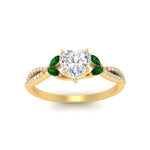 Load image into Gallery viewer, twisted-split-heart-shaped-vine-engagement-ring-with-emerald-in-yellow-gold-FDENR3211HTRGEMGRANGLE3-NL-YG