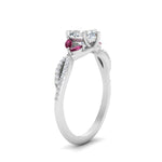 Load image into Gallery viewer, twisted-split-heart-shaped-vine-engagement-ring-with-pink-sapphire-in-white-gold-FDENR3211HTRGSADRPIANGLE3-NL-WG