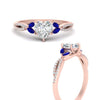 Load image into Gallery viewer, twisted-split-heart-shaped-vine-engagement-ring-with-sapphire-in-rose-gold-FDENR3211HTRGSABLANGLE3-NL-RG