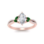 Load image into Gallery viewer, twisted-split-marquise-cut-vine-engagement-ring-with-emerald-in-rose-gold-FDENR3211MQRGEMGRANGLE3-NL-RG
