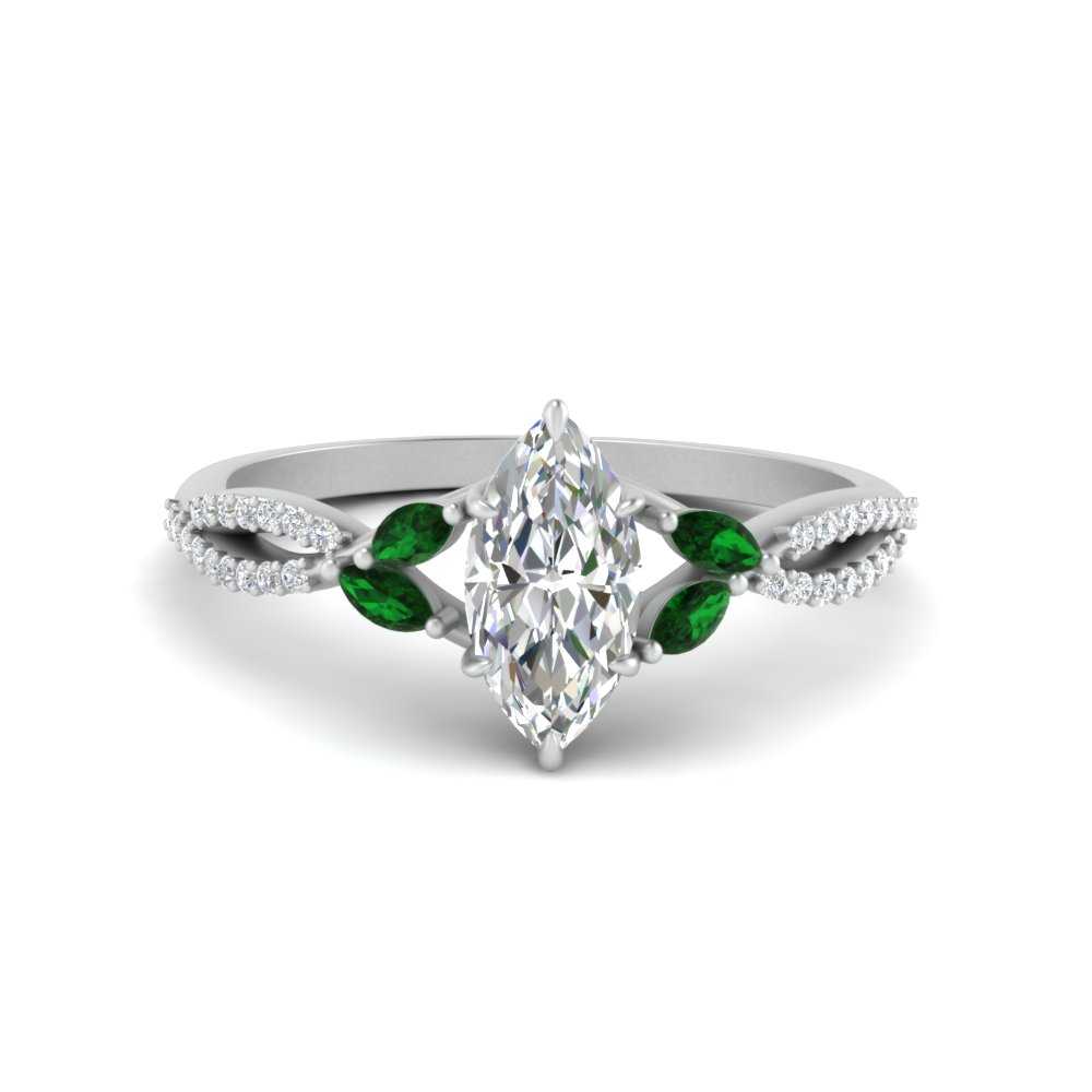 twisted-split-marquise-cut-vine-engagement-ring-with-emerald-in-white-gold-FDENR3211MQRGEMGRANGLE3-NL-WG