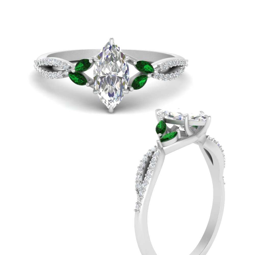 twisted-split-marquise-cut-vine-engagement-ring-with-emerald-in-white-gold-FDENR3211MQRGEMGRANGLE3-NL-WG