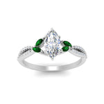 Load image into Gallery viewer, twisted-split-marquise-cut-vine-engagement-ring-with-emerald-in-white-gold-FDENR3211MQRGEMGRANGLE3-NL-WG
