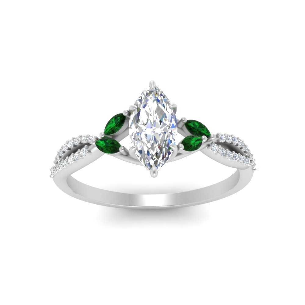 twisted-split-marquise-cut-vine-engagement-ring-with-emerald-in-white-gold-FDENR3211MQRGEMGRANGLE3-NL-WG