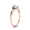 Load image into Gallery viewer, twisted-split-oval-shaped-vine-engagement-ring-with-emerald-in-rose-gold-FDENR3211OVRGEMGRANGLE3-NL-RG