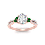 Load image into Gallery viewer, twisted-split-oval-shaped-vine-engagement-ring-with-emerald-in-rose-gold-FDENR3211OVRGEMGRANGLE3-NL-RG
