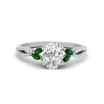 Load image into Gallery viewer, twisted-split-oval-shaped-vine-engagement-ring-with-emerald-in-white-gold-FDENR3211OVRGEMGRANGLE3-NL-WG
