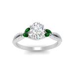 Load image into Gallery viewer, twisted-split-oval-shaped-vine-engagement-ring-with-emerald-in-white-gold-FDENR3211OVRGEMGRANGLE3-NL-WG
