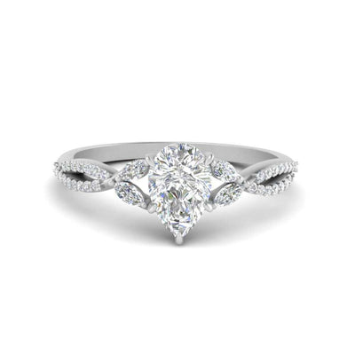 Lab Created Pear Shape Twisted Split Vine Ring
