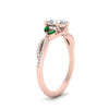 Load image into Gallery viewer, twisted-split-pear-shaped-vine-engagement-ring-with-emerald-in-rose-gold-FDENR3211PERGEMGRANGLE3-NL-RG