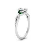 Load image into Gallery viewer, twisted-split-pear-shaped-vine-engagement-ring-with-emerald-in-white-gold-FDENR3211PERGEMGRANGLE3-NL-WG

