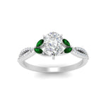 Load image into Gallery viewer, twisted-split-pear-shaped-vine-engagement-ring-with-emerald-in-white-gold-FDENR3211PERGEMGRANGLE3-NL-WG
