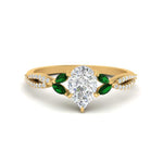 Load image into Gallery viewer, twisted-split-pear-shaped-vine-engagement-ring-with-emerald-in-yellow-gold-FDENR3211PERGEMGRANGLE3-NL-YG
