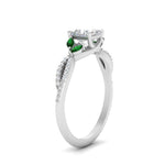 Load image into Gallery viewer, twisted-split-princess-cut-vine-engagement-ring-with-emerald-in-white-gold-FDENR3211PRRGEMGRANGLE3-NL-WG
