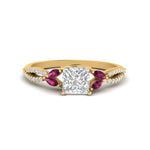 Load image into Gallery viewer, twisted-split-princess-cut-vine-engagement-ring-with-pink-sapphire-in-yellow-gold-FDENR3211PRRGSADRPIANGLE3-NL-YG
