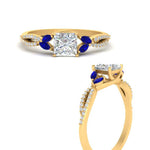Load image into Gallery viewer, twisted-split-princess-cut-vine-engagement-ring-with-sapphire-in-yellow-gold-FDENR3211PRRGSABLANGLE3-NL-YG

