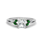 Load image into Gallery viewer, twisted-split-radiant-cut-vine-engagement-ring-with-emerald-in-white-gold-FDENR3211RARGEMGRANGLE3-NL-WG
