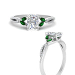 Load image into Gallery viewer, twisted-split-radiant-cut-vine-engagement-ring-with-emerald-in-white-gold-FDENR3211RARGEMGRANGLE3-NL-WG
