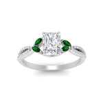 Load image into Gallery viewer, twisted-split-radiant-cut-vine-engagement-ring-with-emerald-in-white-gold-FDENR3211RARGEMGRANGLE3-NL-WG
