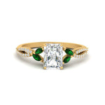 Load image into Gallery viewer, twisted-split-radiant-cut-vine-engagement-ring-with-emerald-in-yellow-gold-FDENR3211RARGEMGRANGLE3-NL-YG
