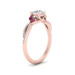 Load image into Gallery viewer, twisted-split-round-cut-vine-engagement-ring-with-pink-sapphire-in-rose-gold-FDENR3211RORGSADRPIANGLE3-NL-RG
