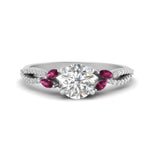 Load image into Gallery viewer, twisted-split-round-cut-vine-engagement-ring-with-pink-sapphire-in-white-gold-FDENR3211RORGSADRPIANGLE3-NL-WG
