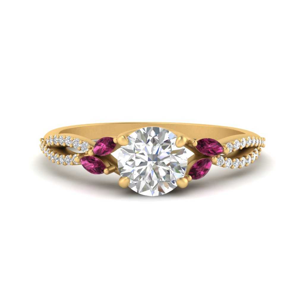 twisted-split-round-cut-vine-engagement-ring-with-pink-sapphire-in-yellow-gold-FDENR3211RORGSADRPIANGLE3-NL-YG