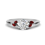 Load image into Gallery viewer, twisted-split-round-cut-vine-engagement-ring-with-ruby-in-white-gold-FDENR3211RORGRUDRANGLE3-NL-WG
