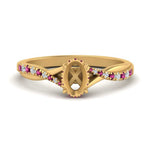 Load image into Gallery viewer, twisted-under-semi-moun-halo-pink-sapphire-engagement-ring-in-FD10090SMRGSADRPIANGLE3-NL-YG

