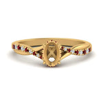 Load image into Gallery viewer, twisted-under-semi-moun-halo-ruby-engagement-ring-in-FD10090SMRGRUDRANGLE3-NL-YG
