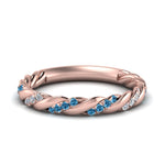 Load image into Gallery viewer, twisted-vine-diamond-wedding-band-with-blue-topaz-in-rose-gold-FD9127BGICBLTO-NL-RG
