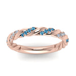Load image into Gallery viewer, twisted-vine-diamond-wedding-band-with-blue-topaz-in-rose-gold-FD9127BGICBLTOANGLE5-NL-RG
