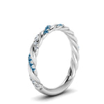 Load image into Gallery viewer, twisted-vine-diamond-wedding-band-with-blue-topaz-in-white-gold-FD9127BGICBLTOANGLE2-NL-WG
