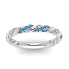 Load image into Gallery viewer, twisted-vine-diamond-wedding-band-with-blue-topaz-in-white-gold-FD9127BGICBLTOANGLE5-NL-WG