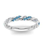 Load image into Gallery viewer, twisted-vine-diamond-wedding-band-with-blue-topaz-in-white-gold-FD9127BGICBLTOANGLE5-NL-WG
