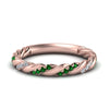 Load image into Gallery viewer, twisted-vine-diamond-wedding-band-with-emerald-in-rose-gold-FD9127BGEMGR-NL-RG