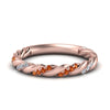 Load image into Gallery viewer, twisted-vine-diamond-wedding-band-with-orange-sapphire-in-rose-gold-FD9127BGSAOR-NL-RG