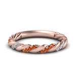 Load image into Gallery viewer, twisted-vine-diamond-wedding-band-with-orange-sapphire-in-rose-gold-FD9127BGSAOR-NL-RG

