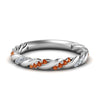 Load image into Gallery viewer, twisted-vine-diamond-wedding-band-with-orange-sapphire-in-white-gold-FD9127BGSAOR-NL-WG