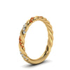 Load image into Gallery viewer, twisted-vine-diamond-wedding-band-with-orange-sapphire-in-yellow-gold-FD9127BGSAORANGLE2-NL-YG