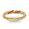 Load image into Gallery viewer, twisted-vine-diamond-wedding-band-with-orange-sapphire-in-yellow-gold-FD9127BGSAORANGLE5-NL-YG