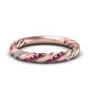 Load image into Gallery viewer, twisted-vine-diamond-wedding-band-with-pink-sapphire-in-rose-gold-FD9127BGSADRPI-NL-RG