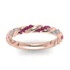 Load image into Gallery viewer, twisted-vine-diamond-wedding-band-with-pink-sapphire-in-rose-gold-FD9127BGSADRPIANGLE5-NL-RG