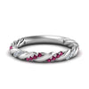 Load image into Gallery viewer, twisted-vine-diamond-wedding-band-with-pink-sapphire-in-white-gold-FD9127BGSADRPI-NL-WG