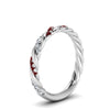 Load image into Gallery viewer, twisted-vine-diamond-wedding-band-with-ruby-in-white-gold-FD9127BGRUDRANGLE2-NL-WG