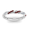 Load image into Gallery viewer, twisted-vine-diamond-wedding-band-with-ruby-in-white-gold-FD9127BGRUDRANGLE5-NL-WG