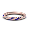 Load image into Gallery viewer, twisted-vine-diamond-wedding-band-with-sapphire-in-rose-gold-FD9127BGSABL-NL-RG