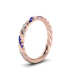 Load image into Gallery viewer, twisted-vine-diamond-wedding-band-with-sapphire-in-rose-gold-FD9127BGSABLANGLE2-NL-RG