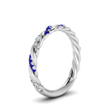 Load image into Gallery viewer, twisted-vine-diamond-wedding-band-with-sapphire-in-white-gold-FD9127BGSABLANGLE2-NL-WG
