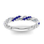 Load image into Gallery viewer, twisted-vine-diamond-wedding-band-with-sapphire-in-white-gold-FD9127BGSABLANGLE5-NL-WG
